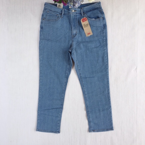 Levis High Rise Straight Cropped Jeans NEW - Picture 2 of 8